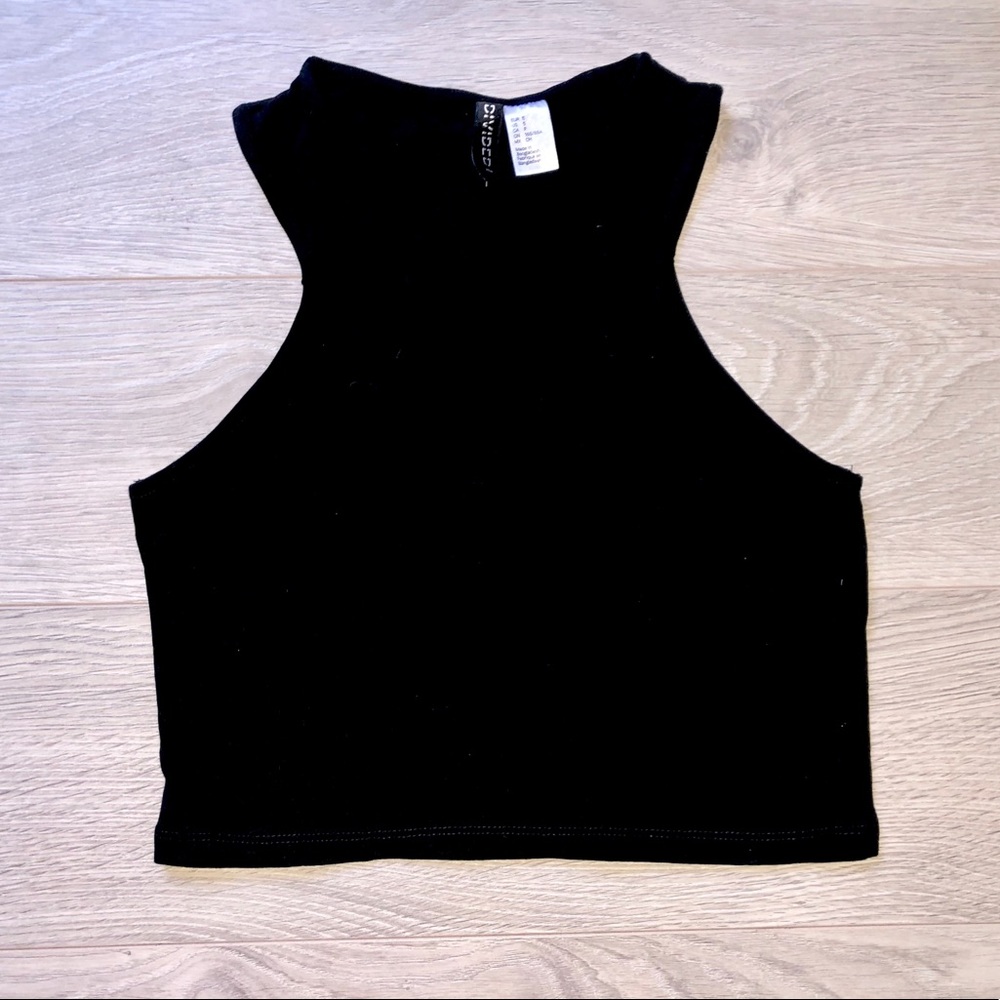 H&M Black Spandex Crop Top NWT